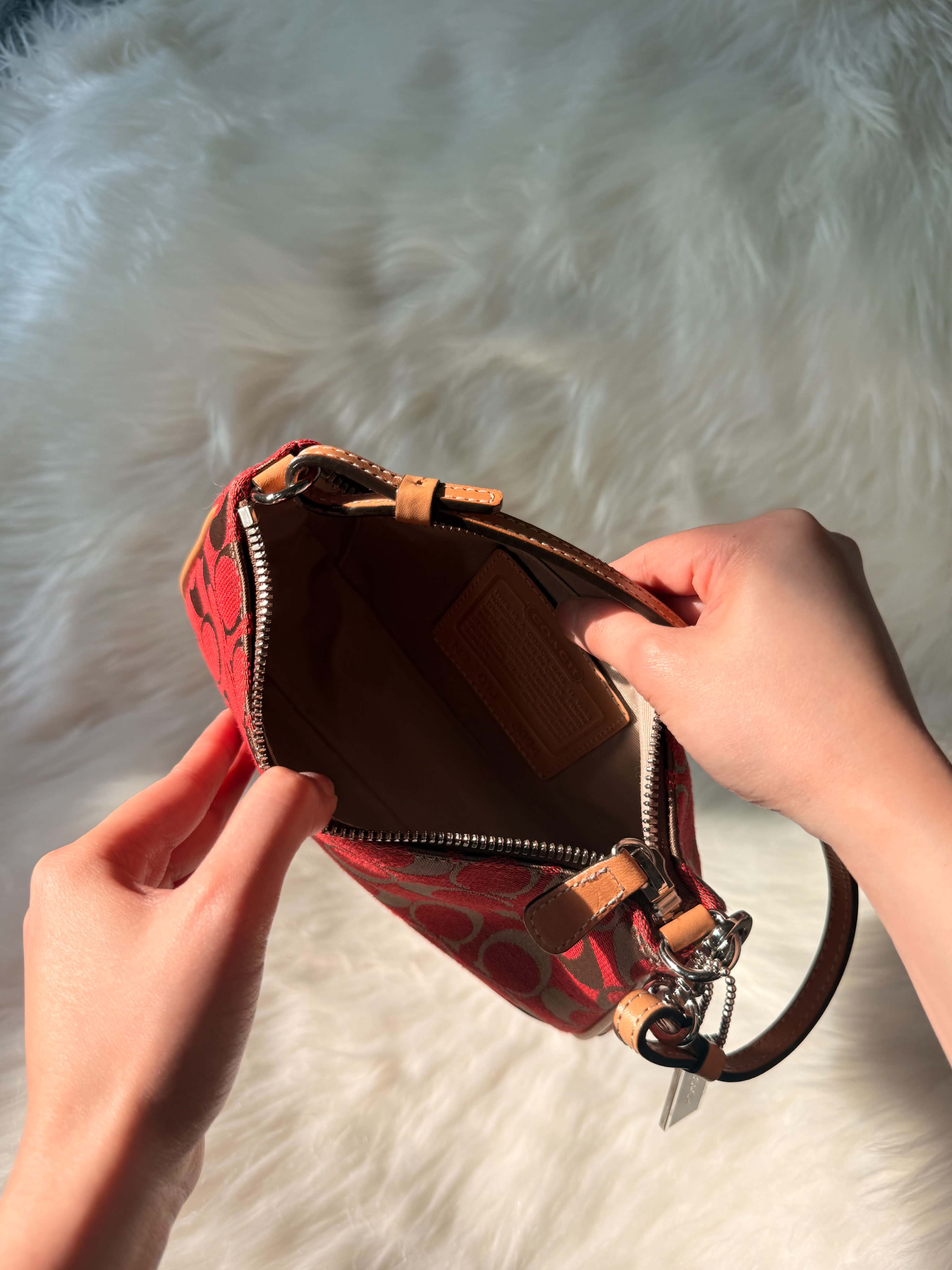 Coach Red Demi Mini Shoulder Bag