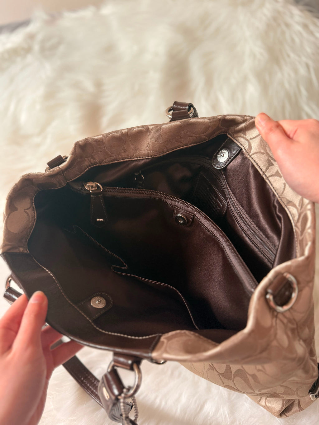 Coach Ashley Signature Sateen Carryall