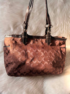 Coach Gallery Signature East/West Pleated Tote Bag