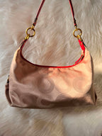 Coach Ashley Red Dotted Op Art Convertible Hobo Bag
