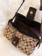 Coach Soho Signature Large Flap Baguette / Shoulder Bag