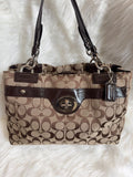 Coach Signature Turn lock Satchel Bag