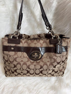 Coach Signature Turn lock Satchel Bag
