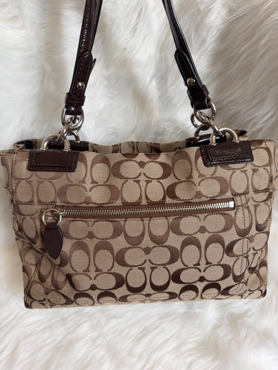 Coach Signature Turn lock Satchel Bag