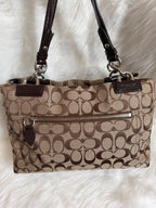 Coach Signature Turn lock Satchel Bag